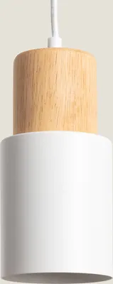 Produktbild von Pendelleuchte Metall und Holz Kidonge Weiß