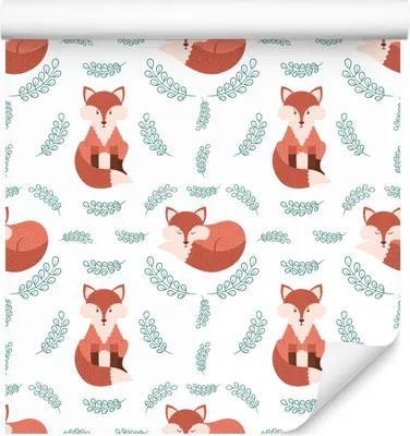 Produktbild von 10m VLIES TAPETE Rolle Kinderzimmer Tiere Füchse Pflanzen Blätter Motiv XXL