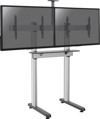 Image de Support sur pieds visioconférence pour 2 écrans TV 45''-55'' - A poser