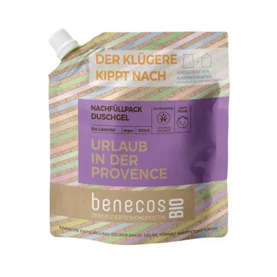 Produktbild von benecos Nachfüllbeutel - Lavendel Duschgel 2in1 Bio Haut und Haar 500ml