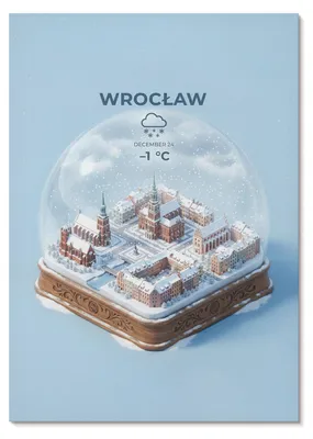 Produktbild von POSTER - 29x42 cm (A3) - Kauro - Eine Miniaturstadt in einer winterlichen Glaskugel -  Wandbild für Wohnzimmer Schlafzimmer & Flur, Modernes Poster Wanddeko, Ungerahmt