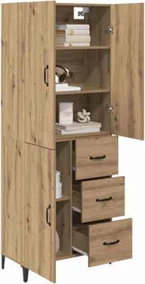 Obrázek produktu pro vidaXL Highboard Artisan dub 69,5 x 34 x 180 cm Materiál na bázi dřeva