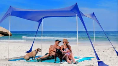 Immagine prodotto di Tenda pop-up per spiaggia con protezione UPF50+, dimensioni 3x3 metri