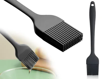 Silikon-Backpinsel 21 cm schwarz – für Backen & Grillen