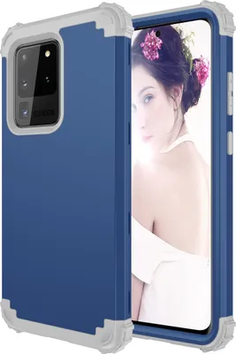 Produktbild von Galaxy S20 Ultra Hülle, 3 in 1 Hybrid PC TPU Stossfest Robust Schutzhülle für Samsung Galaxy S20 Ultra Navy blau