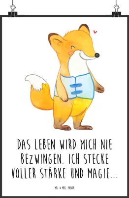 Produktbild von Mr. & Mrs. Panda Bild Fuchs Orthopädisches Korsett DIN A0 - Weiß - Geschenk, wanddruck, Plakat, kunstdruck poster, wanddeko, Wandbild