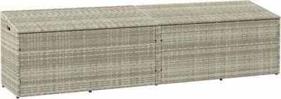 Produktbild von Garten-Auflagenbox Hellgrau 220x50x58 cm Poly Rattan