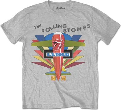 Zdjęcie produktu dla The Rolling Stones Retro US Tour 1975 Grey L Koszulka