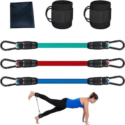 Produktbild von Übungsausrüstung – Widerstandsbänder mit Fußmanschetten für das Gesäß | Heimfitness