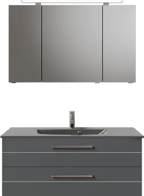 Produktbild von PELIPAL Serie 6025 SET-045-107 Block bestehend aus: Waschtisch, Waschtischunterschrank, Spiegelschrank  / 117cm