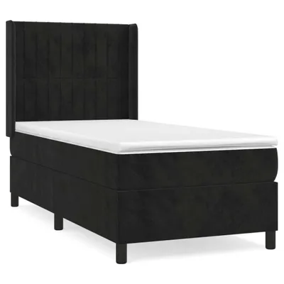 Produktbild von vidaXL Boxspringbett mit Matratze Schwarz 100x200 cm Samt
