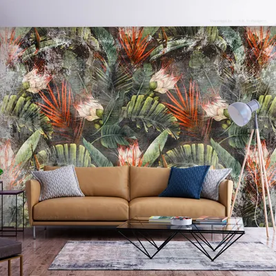 Produktbild von Vlies Fototapete tropische Blätter 400x280 cm Tapeten Wandtapete XXL Dschungel Jungle Natur b-A-10124-a-a
