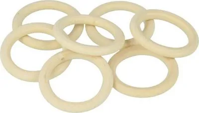 Zdjęcie produktu dla 7 drewnianych pierścieni 30 mm