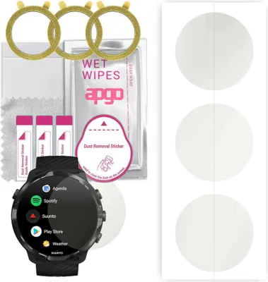 Produktbild von apgo 3 Stück Schutzfolie, Matt, kompatibel mit Suunto 7 Smartwatch, Hydrogel Displayschutzfolie mit Positionierhilfe, Displayfolie, robust und kratzfest