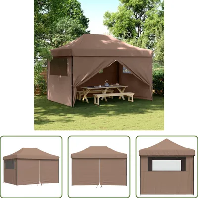 Obrázek produktu pro The Living Store Párty stan skládací Pop-Up se 4 bočními panely hnědý