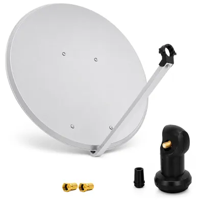 Produktbild von PremiumX SAT Anlage 100cm Antenne Aluminium Single LNB 2x F-Stecker