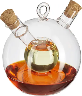 Obrázok produktu pre 10 ks dávkovačov na ocot a olej, 2 v 1, fľaša na olej s korkovou zátkou, 375 ml a 50 ml, ocot a olej v jednom, zo skla, priehľadné