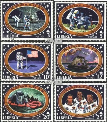 Produktbild von Briefmarken Liberia 1971 Mi 777-782 (kompl.Ausg.) gestempelt Bemannte Mondlandung - Apollo 14
