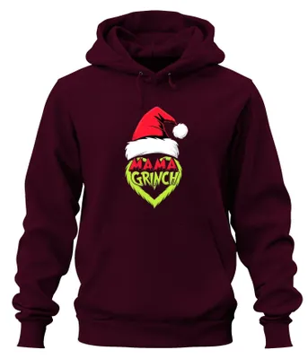 Produktbild von Mama Grinch Weihnachten Weihnachtsmütze Grinch Herz Hoodie Kapuzenpullover, Burgundy, M