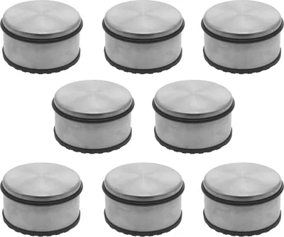 Produktbild von 8er Set Türstopper Edelstahl Türpuffer Massiv 1,1 kg Boden Puffer Bodentürpuffer Gummipuffer Rutschfest Tür Stopper Gummiert