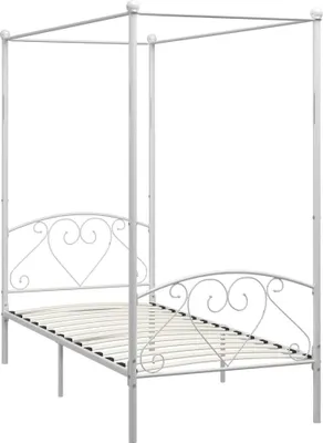Produktbild von vidaXL Himmelbett-Gestell Weiß Metall 100 x 200 cm