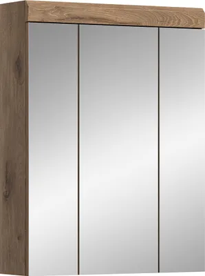 Produktbild von Badezimmer Spiegelschrank, 60 cm breit, in Eiche dunkel - SIROCO-158