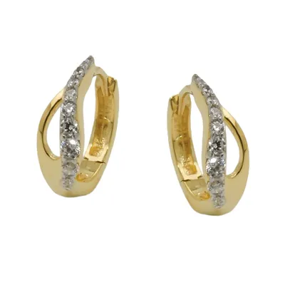 Obrázek produktu pro Kreolská kapka 13x5mm se zirkony 9Kt ZLATO