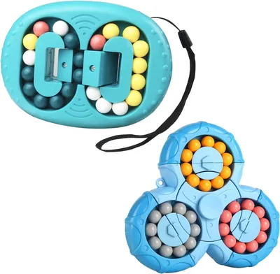Produktbild von Original-Magic Bean Set 2 Stücke , Rotierender Fingerwürfel Intelligenz Spiele,IQ Puzzle Fidget Toys,Verbessern Sie logisches Denken und praktische