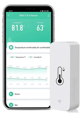 Immagine prodotto di Sensore igrometro-termometro WiFi, monitor intelligente di temperatura e umidità