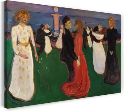 Produktbild von Leinwandbild (80x60cm): Edward Munch - Tanz des Lebens (18991900), echter Holz-Keilrahmen inkl. Aufhänger, handgefertigt in Deutschland