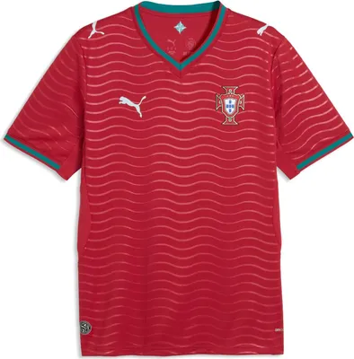 Zdjęcie produktu dla PUMA Portugal 2026 Home Jersey, Dorosły, Męski, Zielony, Czerwony, Sweter, Monochromatyczny, Piłka nożna