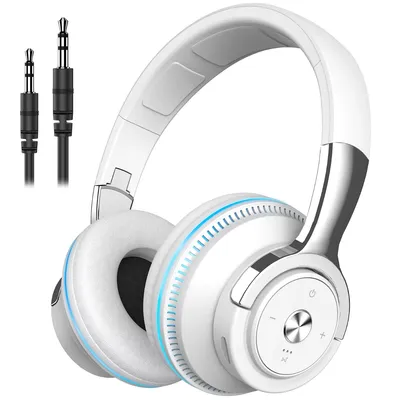 Produktbild von Design HiFi Kopfhörer Weiß Stereo Faltbares Kopfhörer Bluetooth Over Ear Wireless