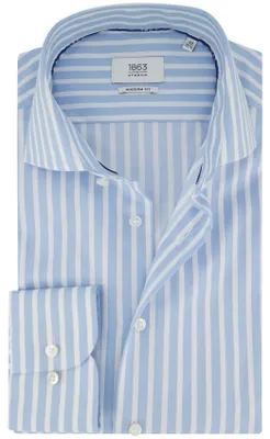 Produktbild von Modern Fit Hemd Streifen hellblau Eterna