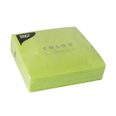 Produktbild von 50 Papstar Servietten, 3-lagig 1/4-Falz 33 cm x 33 cm limonengrün 86970