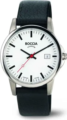 Produktbild von Boccia Titanium 3625-05 Uhr Herrenuhr Lederarmband Datum schwarz