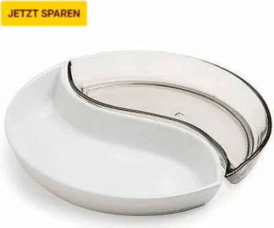 Produktbild von Tognana 2-TLG. Servierschalen/Antipastischalen Duo aus grauem Glas und Porzellan, 30 x 30 x 7 cm