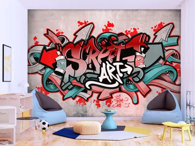 Produktbild von Vlies Fototapete Graffiti 400x280 cm Tapeten Wandtapete XXL Mural Streetart Betonoptik i-A-0158-a-b