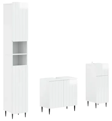 Immagine prodotto di Sistema di mobili da bagno componibile in 3 pezzi, realizzato in materiale composito di legno, modello ZWOLLE