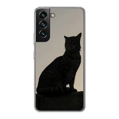 Produktbild von MuchoWow® Handyhülle Schutzhülle Hülle für Samsung Galaxy S22 Katze - Dunkelheit - Zaun Silikon Softcase Handy Hülle - Mobiltelefonhülle