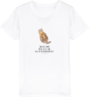 Produktbild von Mr. & Mrs. Panda Kleinkinder T-Shirt Otter Kind 12-14 Jahre (152/164) - Weiß - Geschenk, Familie, Kindershirt, Kinder-T-Shirt, Mutter, Geburt, Teenager, Mama, Jungen