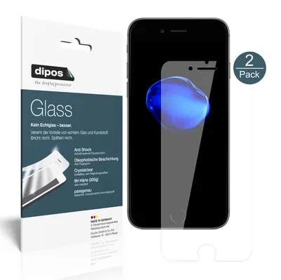 Produktbild von 2x dipos Glass klar Apple iPhone 7