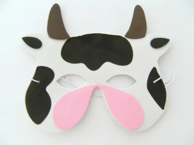 Produktbild von Maske Kuh f. Kindergeburtstag Karneval Fasching Tier Tiere Masken Moosgummi Theater Kühe