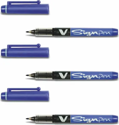 Produktbild von Pilot V Sign Pen - 3er-Set blau