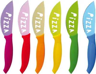 Image de Excelsa Set de 6 Couteaux à pizza Color Acier 20x1,5x3,5 cm Coloré