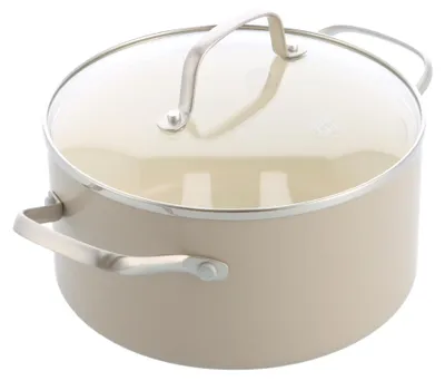 Productafbeelding van GreenChef Nordics keramische anti-aanbak braadpan met glazen deksel, 20 cm / 3,1 liter, geschikt voor inductiekookplaten