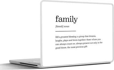 Produktbild von MuchoWow® Laptop Aufkleber Sticker Cover Zitate - Wörterbuch - Familie - Sprichwörter 30x22 cm - Laptop-Sticker