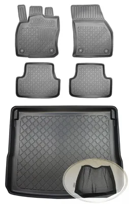Produktbild von SET Kofferraumwanne Gummifußmatten für Seat Ateca 2WD Vorderradantrieb Steilheck Geländewagen SUV 5-türer 2016- mit Varioboden (erhöhte Ladefläche) oder mit 4WD (Allradantrieb)