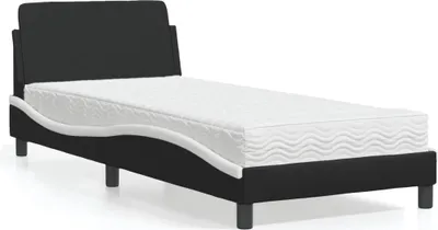 Obrázek produktu pro vidaXL Postel s matrací "Dover" černobílá 90x190 cm Imitace kůže