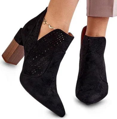Produktbild von Damen Stiefeletten Durchbrochene Damenschuhe Boots Kunst Casalini Schwarz Gr.36