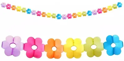 Immagine prodotto di Ghirlanda di carta con fiori colorati - GoParty